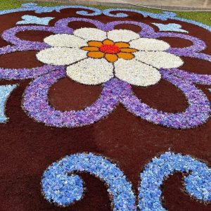 Flower carpets Corpus Christi fiesta Ponteareas Galicia Bodega Travel