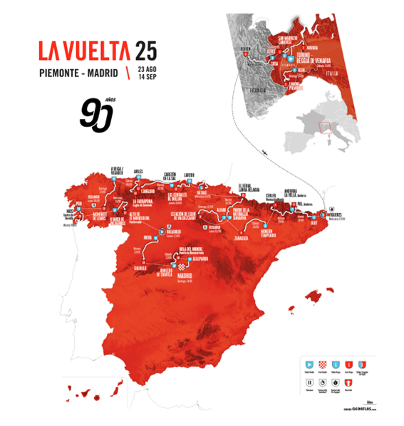 mapa oficial de La Vuelta 2025